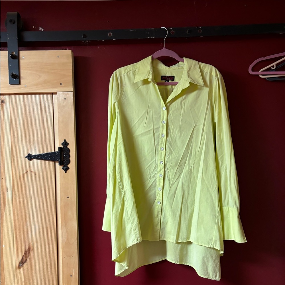 Women's Yellow Button Down Shirt